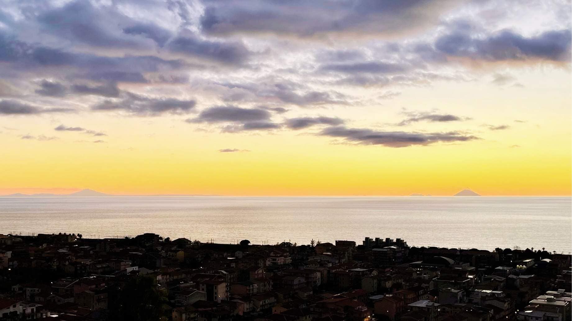 View of Stromboli and Etna from Amantea, Calabria